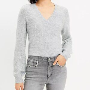 LOFT silver sequin sweater